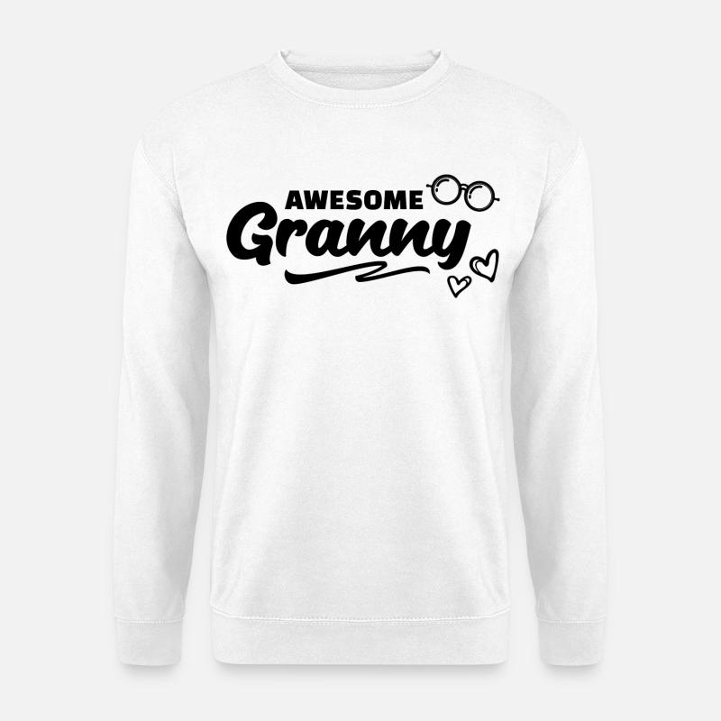Brille Oma Großmutter Statement Alles Gute - Unisex Pullover - Weiß