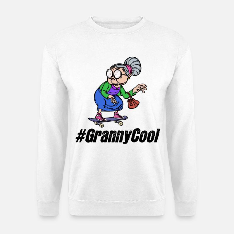 Cool Großmutter Oma Spruch Alte Frau Brille - Unisex Pullover - Weiß