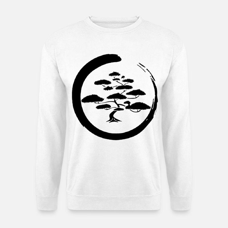 Schwarzer japanischer Baum - Unisex Pullover - Weiß