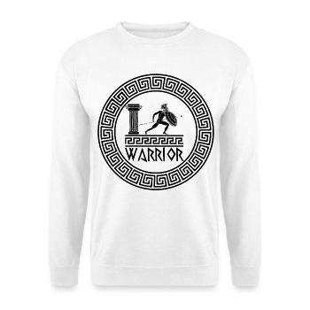 Antiker griechischer Krieger (Schwarz) - Unisex Pullover - Weiß - Vorne