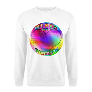 Rainbow with heart and tolerance without a wall - Unisex Sweatshirt - white - Front