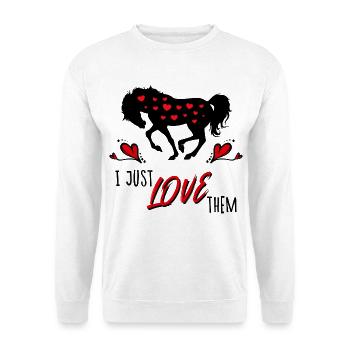 Chevaux islandais chevaux islandais Déclaration Coeur - Sweat-shirt Unisexe - blanc - Devant