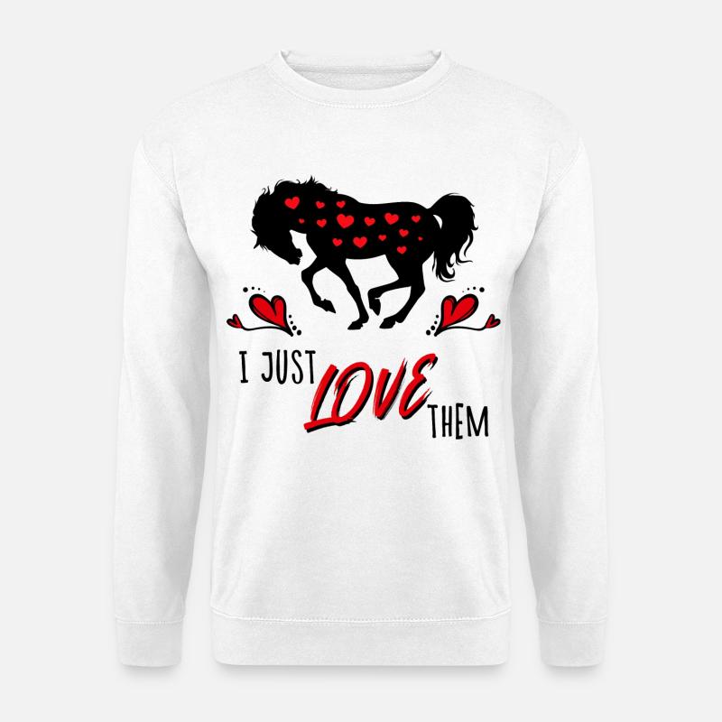 Isländer Islandpferde Pferde Statement Herz - Unisex Pullover - Weiß