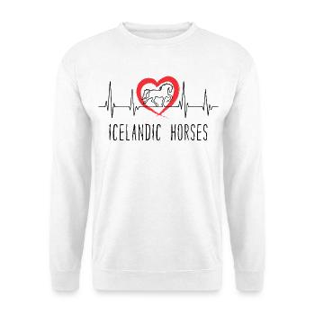 Islandpferde Statement Herz Pferde Pferdeliebe - Unisex Pullover - Weiß - Vorne
