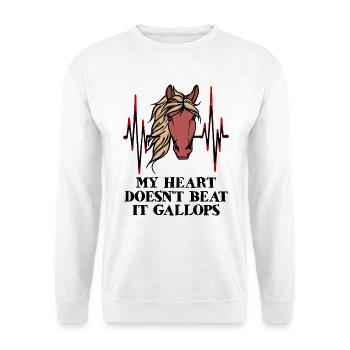 Galopp Herz Lustig Pferde Statement Islandpferde - Unisex Pullover - Weiß - Vorne