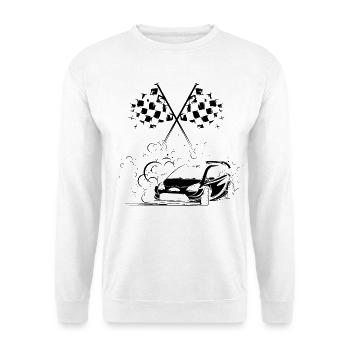 Rennen Autos Rally Drift Symbol Icon Grafik - Unisex Pullover - Weiß - Vorne