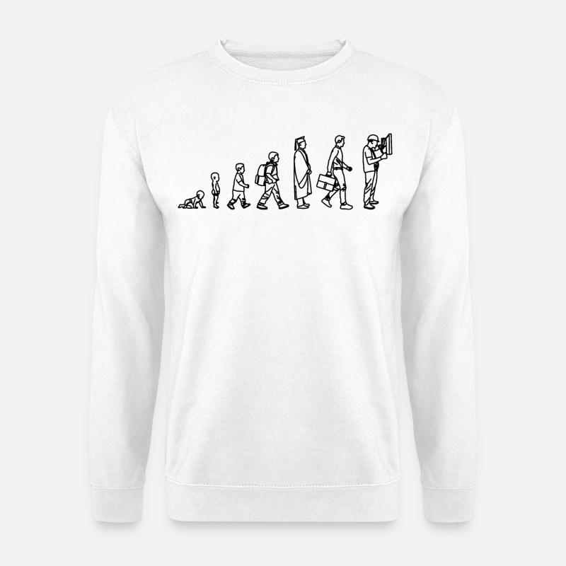 Évolution de l’électricien - Sweat-shirt Unisexe - blanc