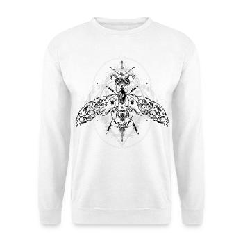 Motif géométriquement psychédélique d’insectes - Sweat-shirt Unisexe - blanc - Devant