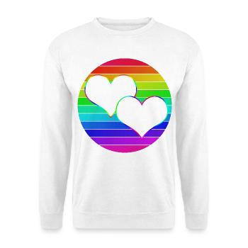 Rainbow 2 entwined hearts - Unisex Sweatshirt - white - Front