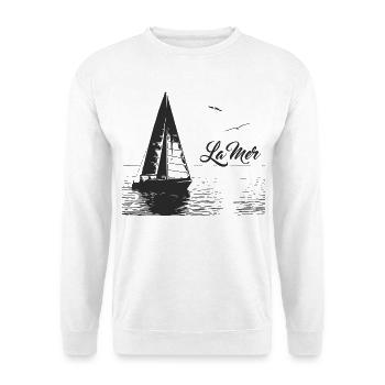 The sea - sailboat and 2 seagulls - Unisex Sweatshirt - white - Front