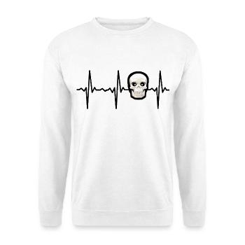 Schädel Skelett Skeleton Körper Puls Pulsschlag - Unisex Pullover - Weiß - Vorne