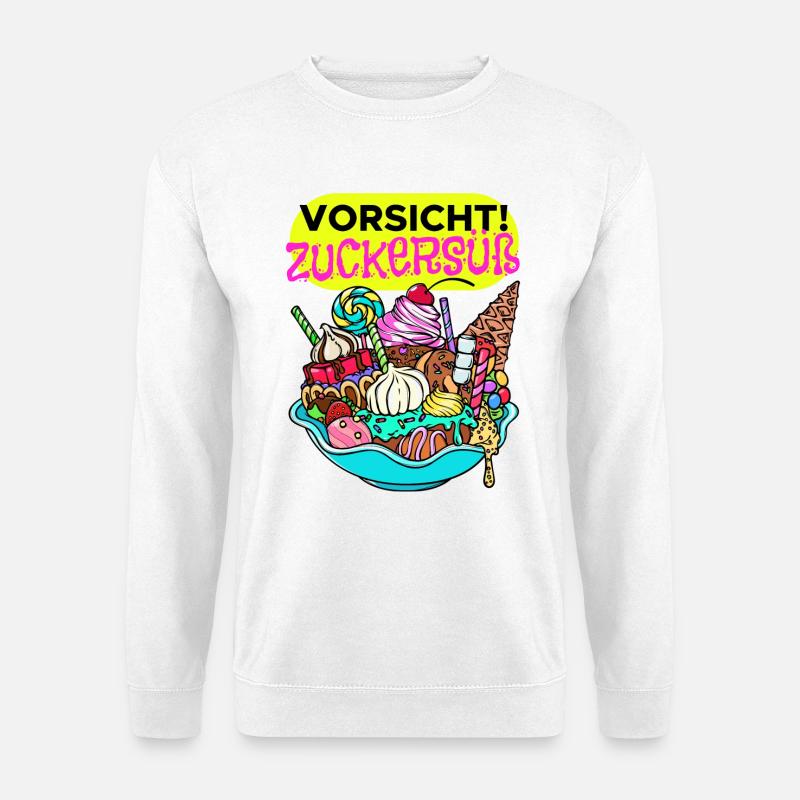 Naschkatzen Konditor Cupcake Statement Süßigkeiten - Unisex Pullover - Weiß
