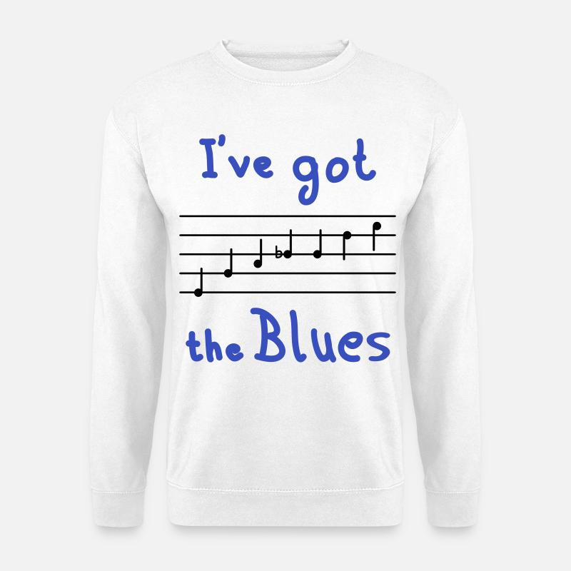 Blues Tonleiter in E - dunkel - Unisex Pullover - Weiß