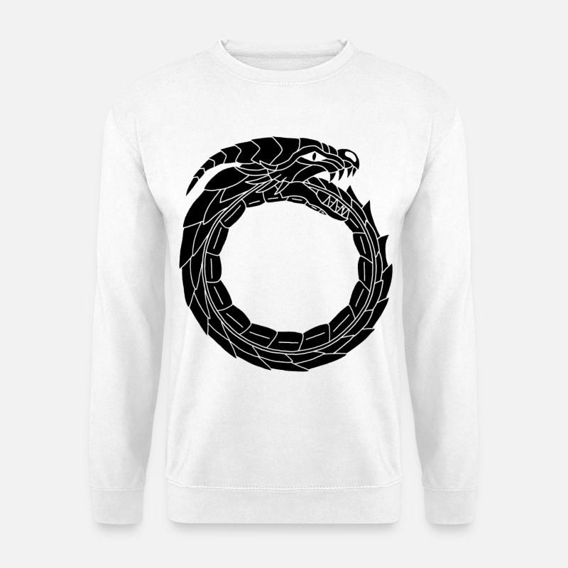 Verschlingender Schwarzer Drache - Unisex Pullover - Weiß