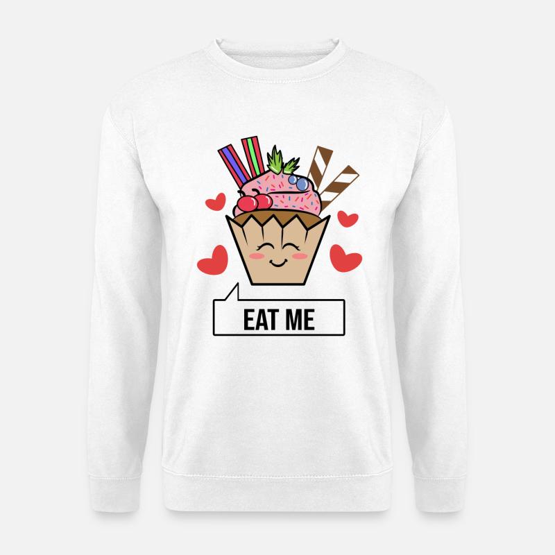 Herz Naschen Nachspeise Statement Süßigkeiten - Unisex Pullover - Weiß
