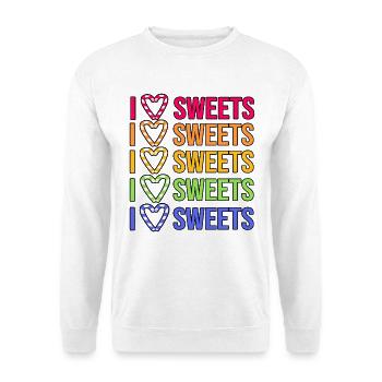 Déclaration du cœur J’aime les bonbons Avec une dent sucrée - Sweat-shirt Unisexe - blanc - Devant