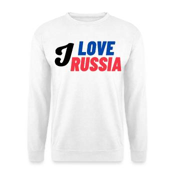 I Love Russia Farbblock - Unisex Pullover - Weiß - Vorne