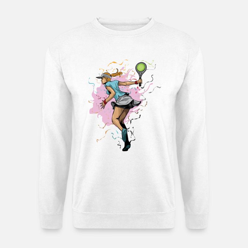 Tennisheldin im Farbschwall - Unisex Pullover - Weiß