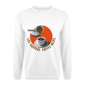coffee helps cafe caffeine office saying cup drink - Unisex Sweatshirt - white - Front