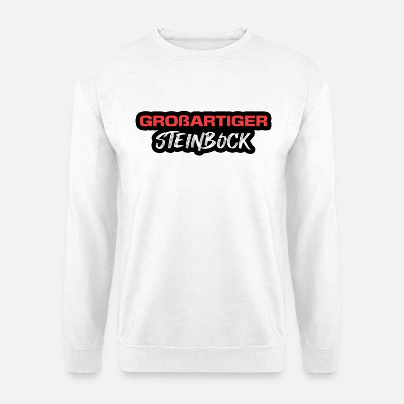 Tierkreis Horoskop Steinbock Statement Astrologie - Unisex Pullover - Weiß