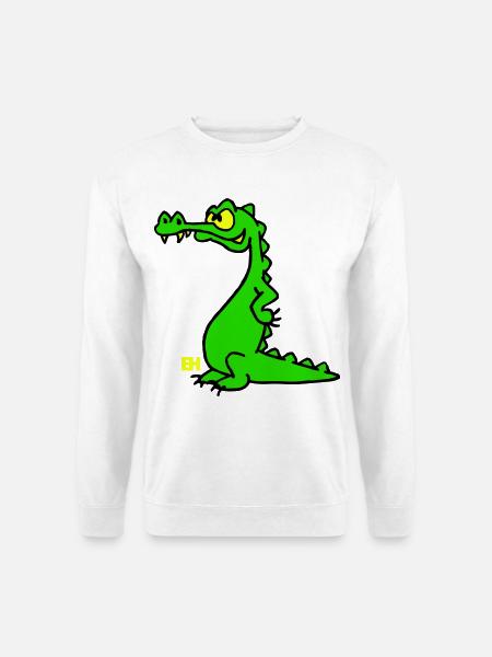 Crocodile souriant, design à trois couleurs - Sweat-shirt Unisexe - blanc