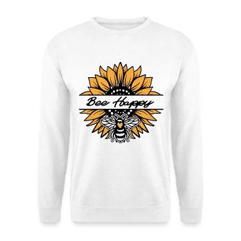 Sonnenblume - Biene glücklich - Unisex Pullover - Weiß - Vorne