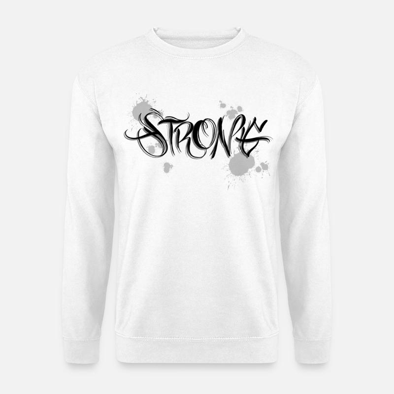 Stark Strong Motivation Graffiti - Unisex Pullover - Weiß