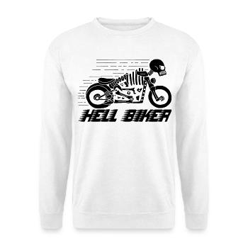 Motorcycle black skeleton - Unisex Sweatshirt - white - Front