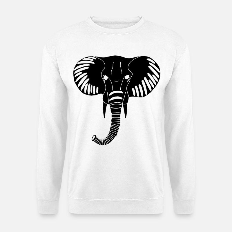 Black elephant head - Unisex Sweatshirt - white