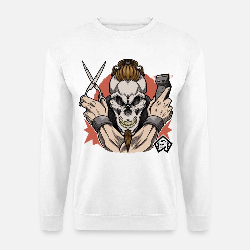 Friseur, Barber, Haarschnitt, Friseurmeister - Unisex Pullover - Weiß