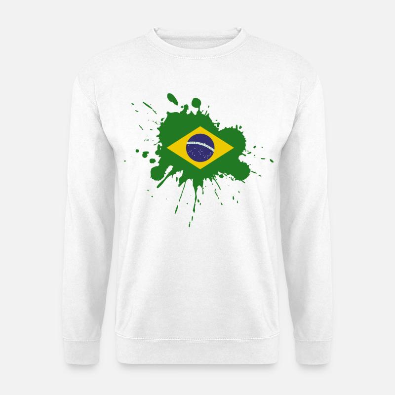 Brasilien Flagge Fleckendesign - Unisex Pullover - Weiß