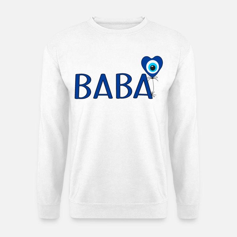 Baba mit Nazar Luftballon - Unisex Pullover - Weiß