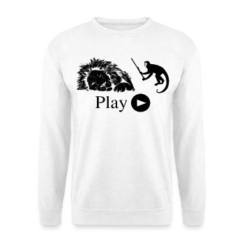 Funny monkey and lion - Unisex Sweatshirt - white - Front