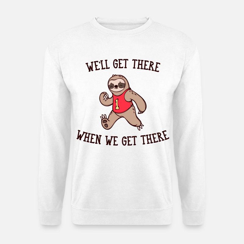 Schneckentempo Tier faultier Statement Langsam - Unisex Pullover - Weiß