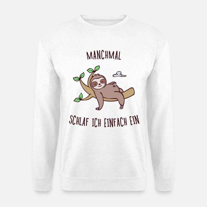Müde Säugetier Schlafen Faultier Tier Statement - Unisex Pullover - Weiß