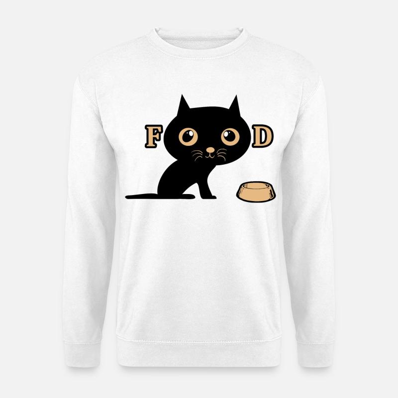 Cute cat is hungry - Unisex Sweatshirt - white
