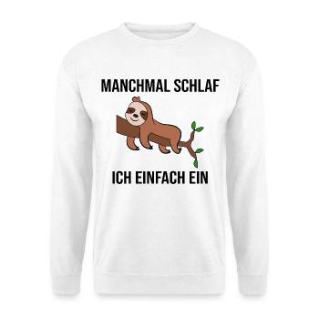 Schlafen Säugetier Dschungel Faultier Statement - Unisex Pullover - Weiß - Vorne