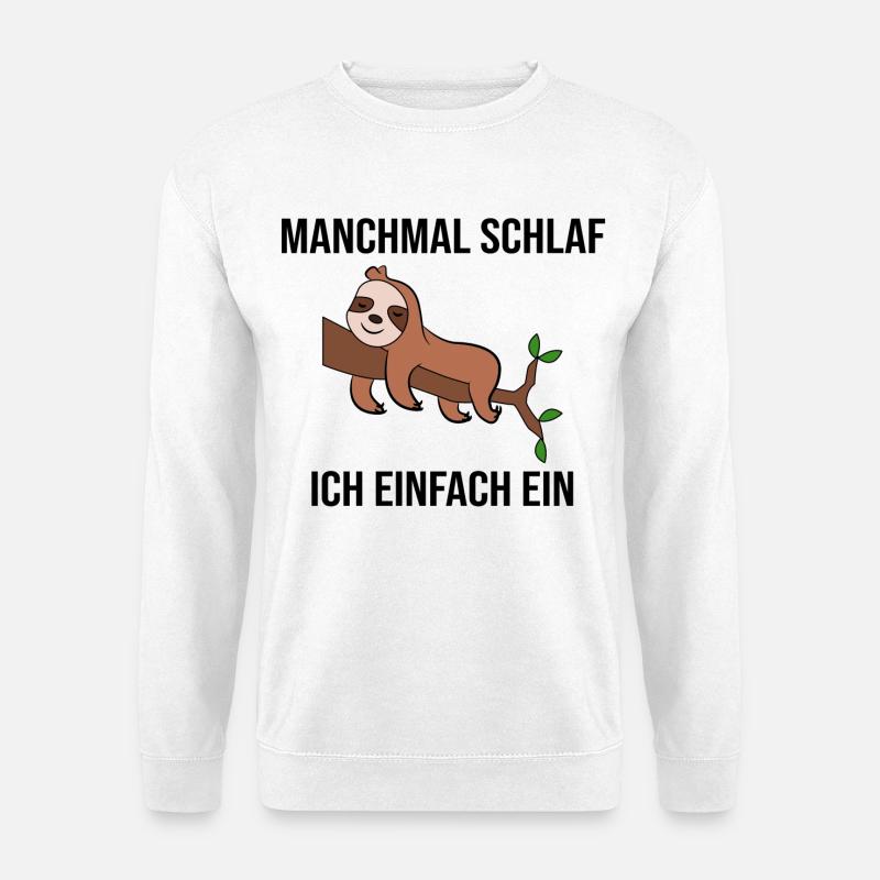 Schlafen Säugetier Dschungel Faultier Statement - Unisex Pullover - Weiß
