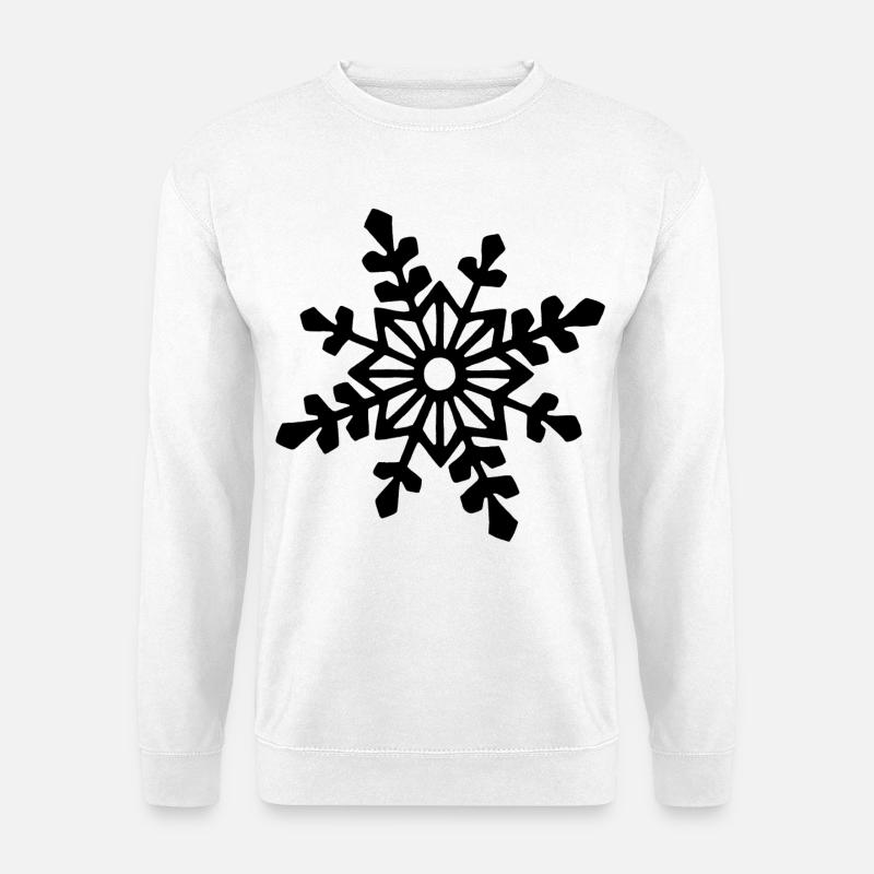 Schwarze Schneeflocke - Unisex Pullover - Weiß
