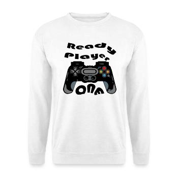 Retro-Controller Silhouette - Unisex Pullover - Weiß - Vorne