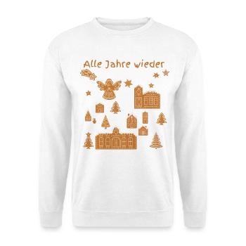 Christkind schwebt über der Stadt alle Jahre - Unisex Pullover - Weiß - Vorne