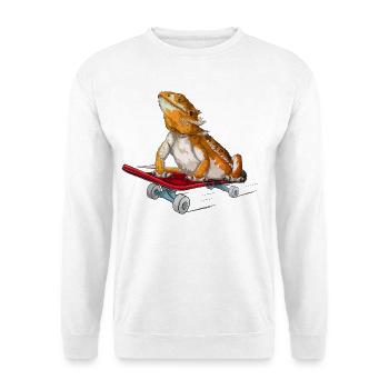 Bearded Dragon On A Skateboard - Unisex Sweatshirt - white - Front