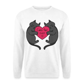 Amour de chat pour toujours - Sweat-shirt Unisexe - blanc - Devant