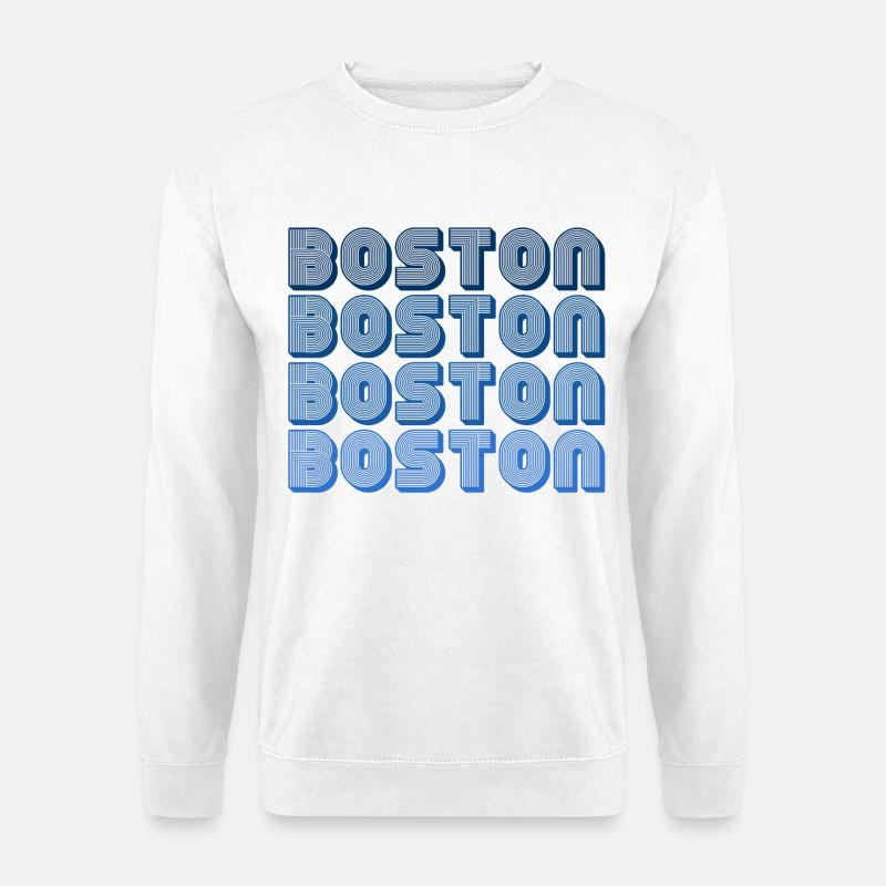 Boston Block Grid Pattern - Unisex Sweatshirt - white