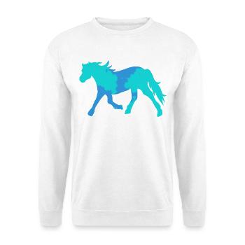 Cool Pferde Islandpferde Pferdeliebe Ross - Unisex Pullover - Weiß - Vorne