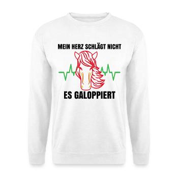 Cool Islandpferde Statement Pferdefan Gallop - Unisex Pullover - Weiß - Vorne