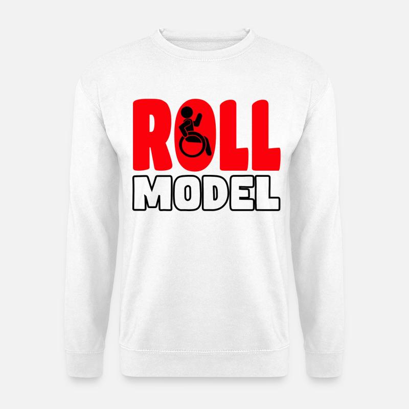 Jeder Rollstuhlfahrer ist ein Rollenmodell* - Unisex Pullover - Weiß