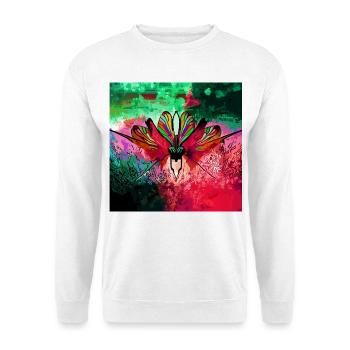 Farbexplosiver Schmetterling Naturkunst - Unisex Pullover - Weiß - Vorne