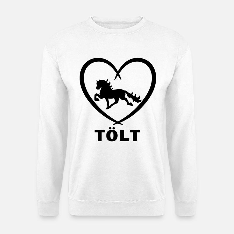 Herz Tölt Islandpferde Spruch Pferdeliebe Pferde - Unisex Pullover - Weiß