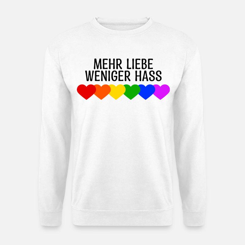 Regenbogen Herz Lgbt Bisexuell Statement - Unisex Pullover - Weiß